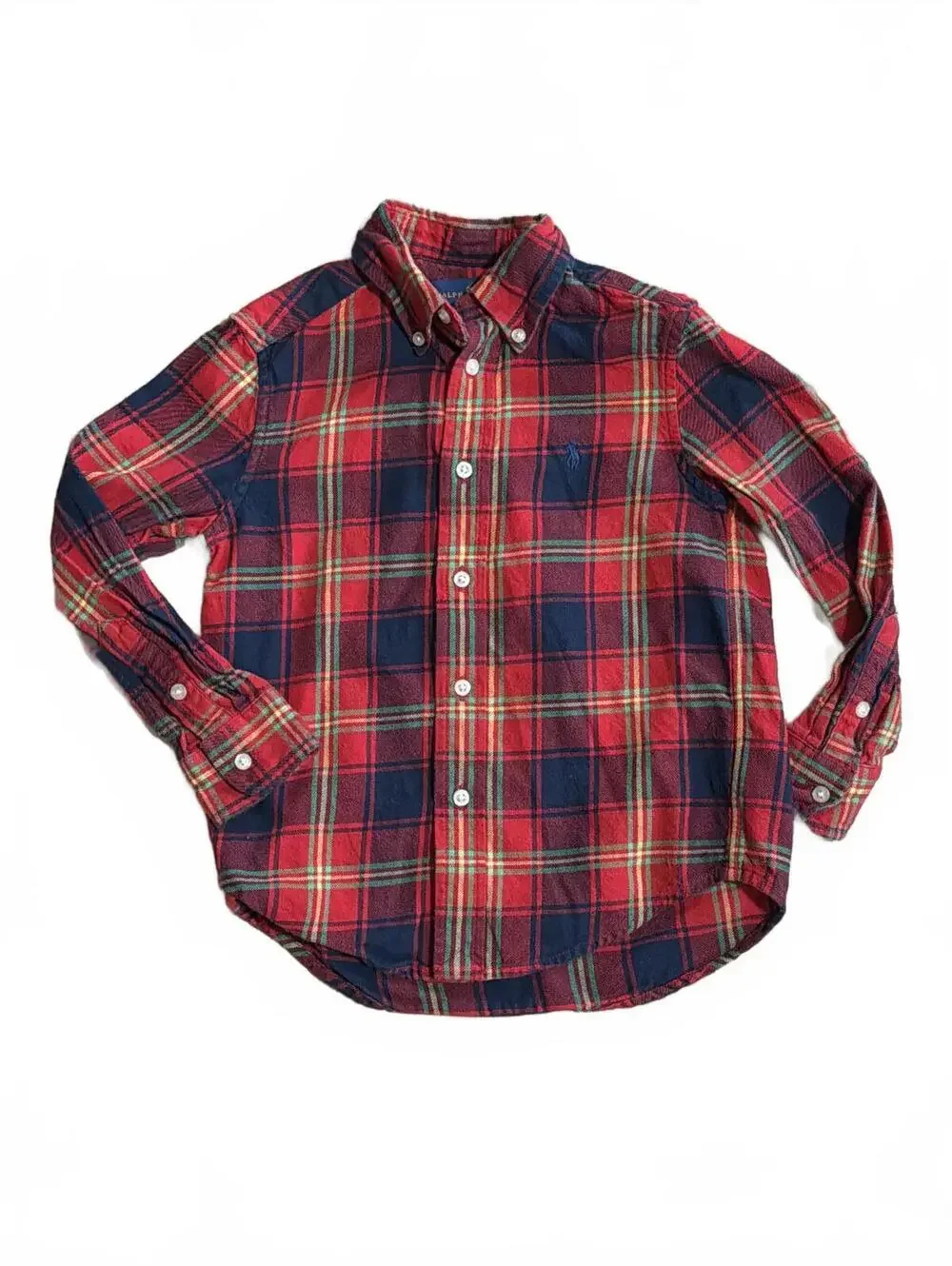 Ralph Lauren Kids Classic Red Plaid Flannel Shirt - Boys Size 4